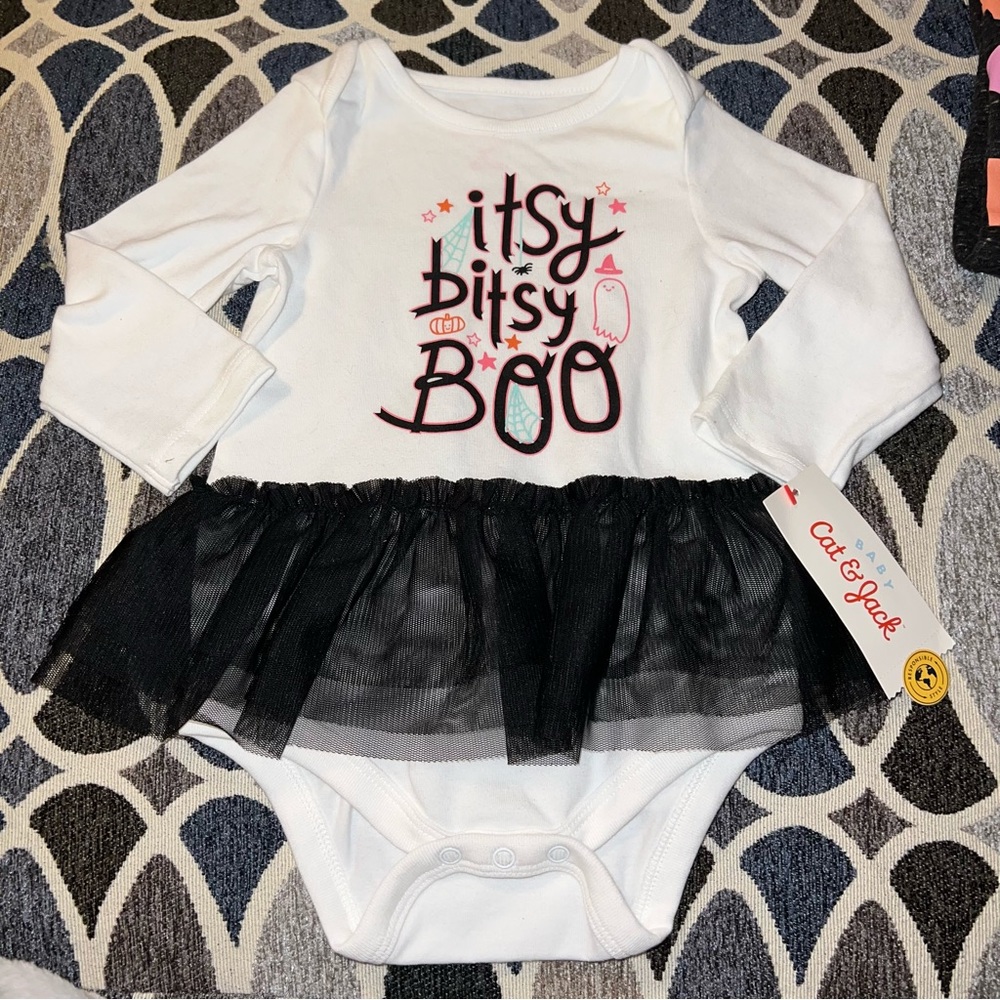 🎃 Halloween Baby Cat & Jack Girls Size 6-9 Months New NWT Bodysuit Bitsy Boo